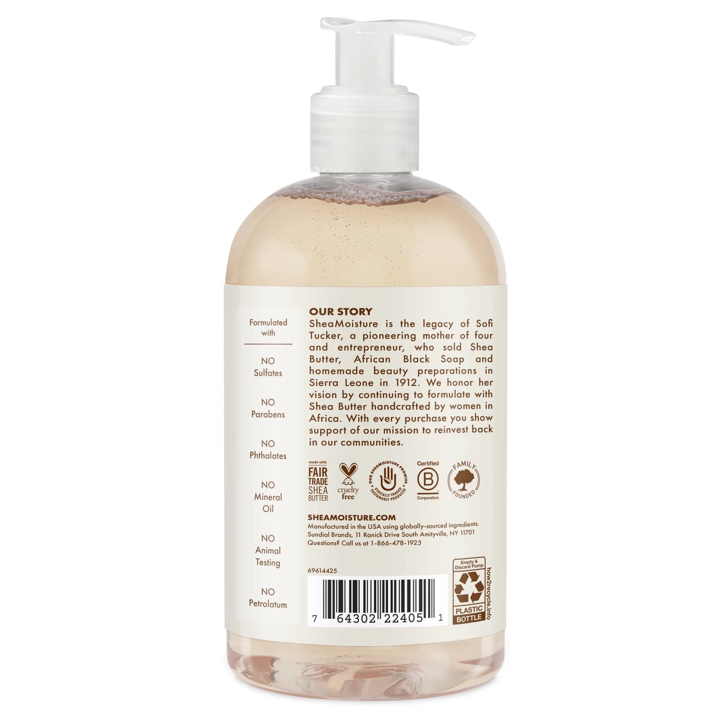 Baby Wash and Shampoo with 100% Virgin Coconut Oil, Sweet Pea & Murumuru, 13 Fl Oz