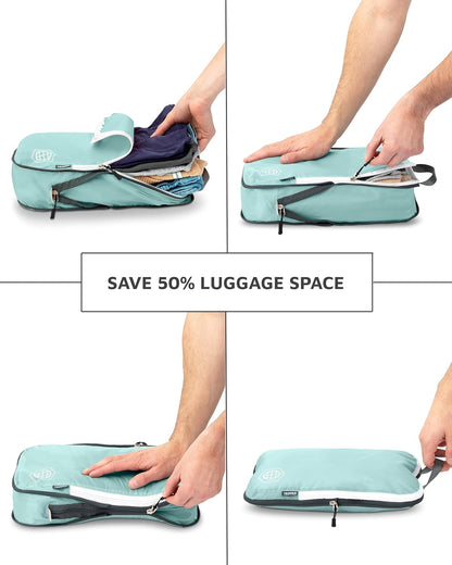Compression Packing Cubes Set for Travel - Lightweight, Durable Clothes Organizer for Carry-On Luggage and Suitcases by