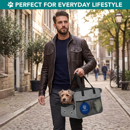 Airline Approved Dog Purse Carrier | Soft-Sided Pet Carrier for Small Dog, Cat, Puppy, Kitten | Portable Stylish Pet Travel Handbag | Ventilated Breathable Mesh, Sherpa Bed